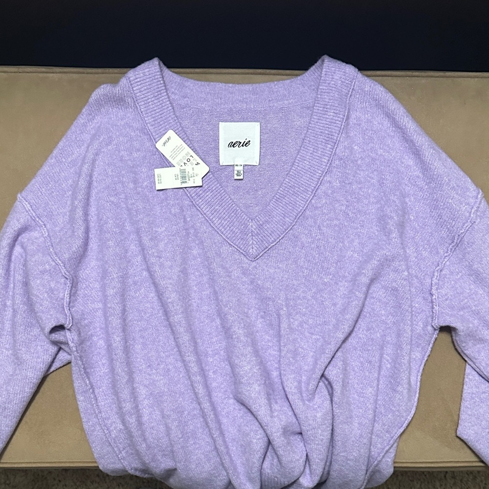 Aerie Soft Lilac V-Neck Pullover